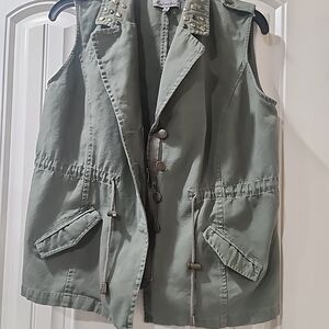 Oiselle Olive Green Studded Vest